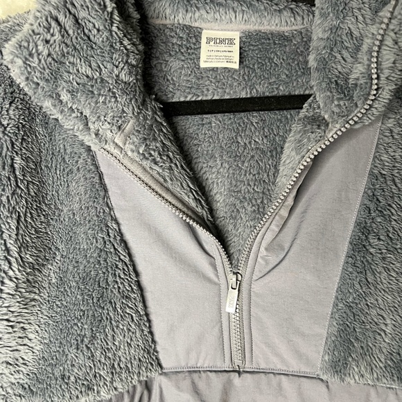 PINK Victoria's Secret Plush Fleece Half Zip Jacket - Picture 2 of 4